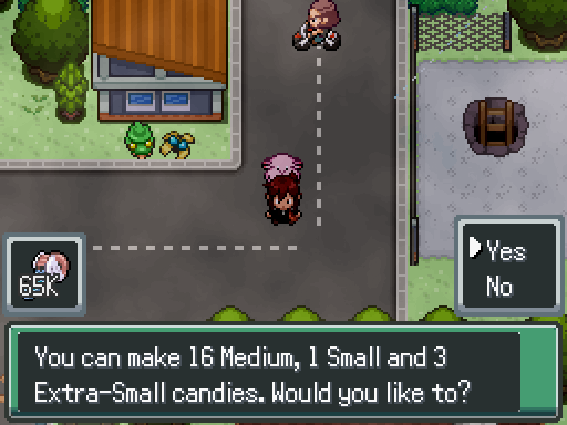 Using the EXP-EZ Dispenser to turn 65 thousand EXP Points into EXP Candy.